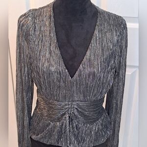 Sofia Vergara Metallic Cropped Blouse    Size XL